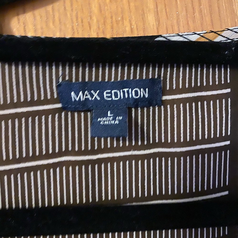 Max Studio printed split neck tunic L - Picture 2 of 8